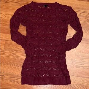 Tunic style maroon sweater